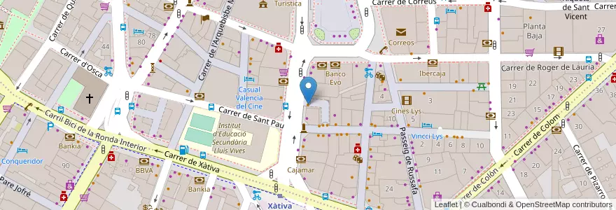 Mapa de ubicacion de Café Templo en Spanien, Valencianische Gemeinschaft, Valencia, Comarca De València, Valencia.