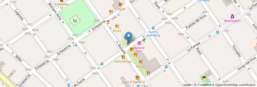 Mapa de ubicacion de Café Urbano, Villa Urquiza en Аргентина, Буэнос-Айрес, Comuna 12, Буэнос-Айрес.