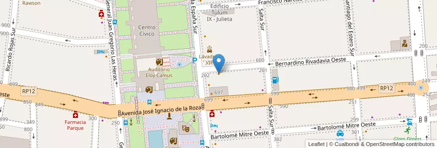 Mapa de ubicacion de Cafe Valentino en アルゼンチン, サンフアン州, チリ, Capital.