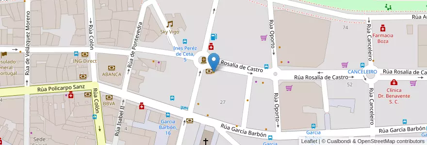 Mapa de ubicacion de Café Van Gogh en Espagne, Galice, Pontevedra, Vigo, Vigo.