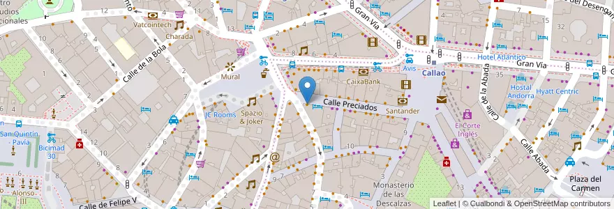 Mapa de ubicacion de Café Varela en Spagna, Comunidad De Madrid, Comunidad De Madrid, Área Metropolitana De Madrid Y Corredor Del Henares, Madrid.