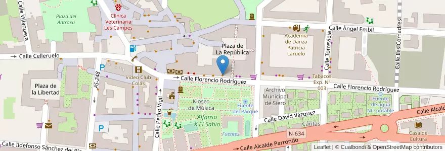 Mapa de ubicacion de Café Vino & Cocktail Biloba en スペイン, アストゥリアス州, アストゥリアス州, Siero.