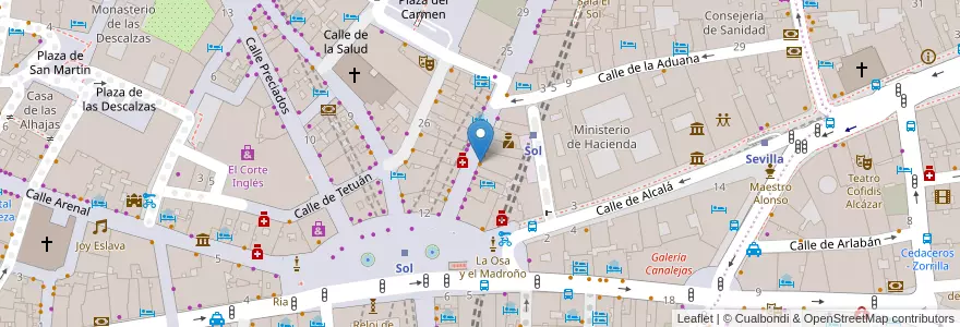 Mapa de ubicacion de Café y Tapas en Spanje, Comunidad De Madrid, Comunidad De Madrid, Área Metropolitana De Madrid Y Corredor Del Henares, Madrid.