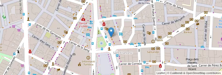 Mapa de ubicacion de Café y Tapas en İspanya, Comunitat Valenciana, València / Valencia, Comarca De València, València.