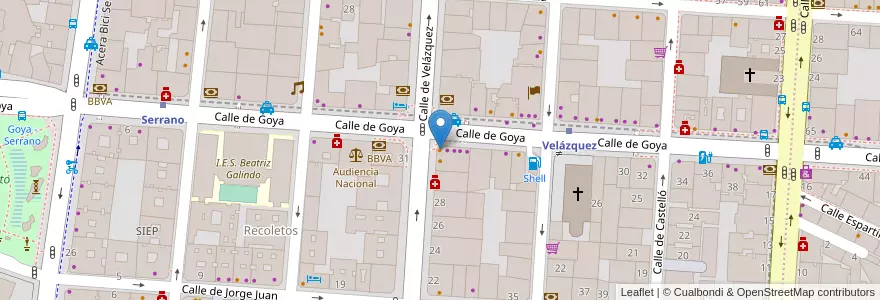 Mapa de ubicacion de Café Y Té en إسبانيا, منطقة مدريد, منطقة مدريد, Área Metropolitana De Madrid Y Corredor Del Henares, مدريد.