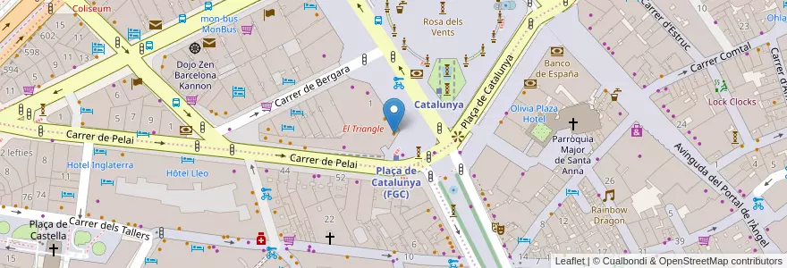Mapa de ubicacion de Cafe Zurich en Espanha, Catalunha, Barcelona, Barcelonès, Barcelona.