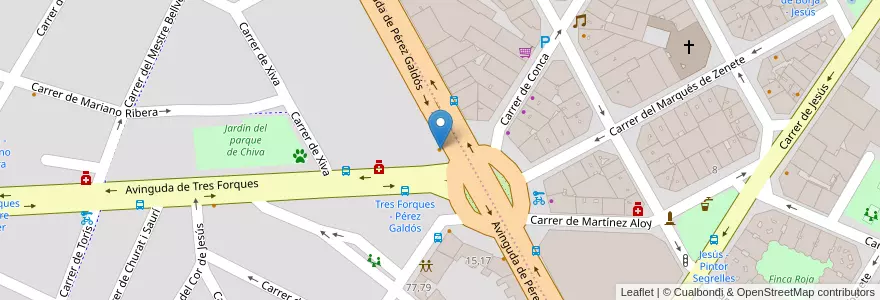 Mapa de ubicacion de Cafecito en Espagne, Communauté Valencienne, Valence, Comarca De València, Valence.