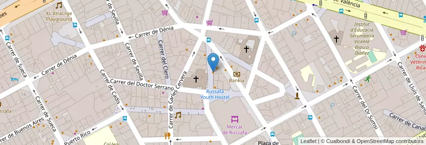 Mapa de ubicacion de Cafecito en اسپانیا, Comunitat Valenciana, València / Valencia, Comarca De València, València.