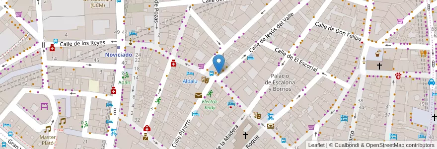 Mapa de ubicacion de Cafeína en إسبانيا, منطقة مدريد, منطقة مدريد, Área Metropolitana De Madrid Y Corredor Del Henares, مدريد.