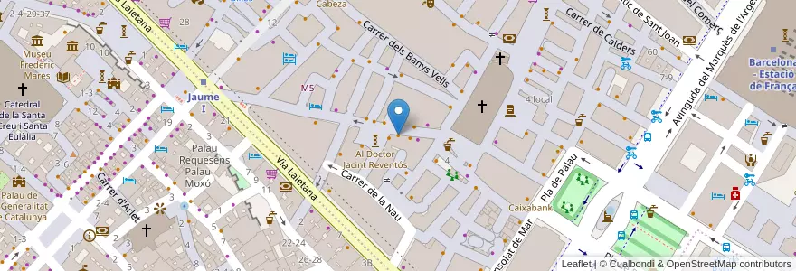 Mapa de ubicacion de Cafés El Magnifico en 스페인, Catalunya, Barcelona, Barcelonès, 바르셀로나.