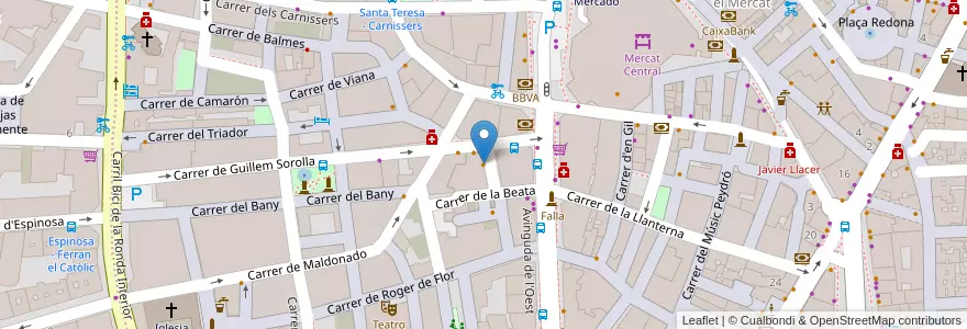 Mapa de ubicacion de Cafés Valiente en Espanha, Comunidade Valenciana, València / Valencia, Comarca De València, València.