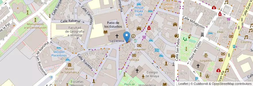 Mapa de ubicacion de Cafetaría Las Campanas en 西班牙, Castilla Y León, Salamanca, Campo De Salamanca, Salamanca.