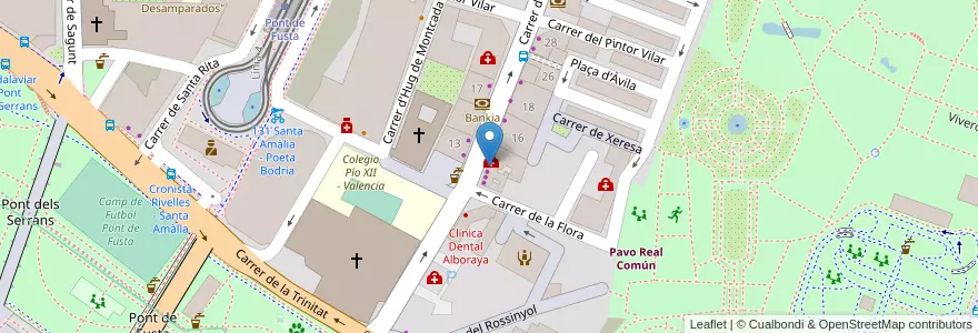 Mapa de ubicacion de Cafetaria Restaurante Arias en İspanya, Comunitat Valenciana, València / Valencia, Comarca De València, València.