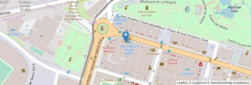 Mapa de ubicacion de Cafeteria en 西班牙, 巴斯克, 比斯开, Bilboaldea, 毕尔巴鄂.