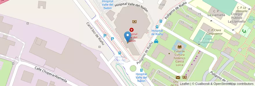 Mapa de ubicacion de Cafeteria en 스페인, 아스투리아스, 아스투리아스, Llangréu/Langreo.