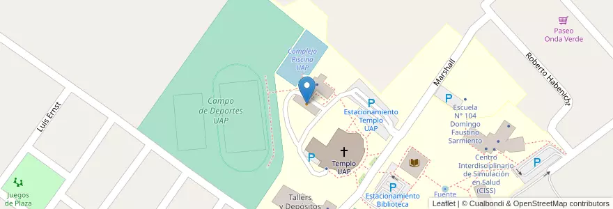 Mapa de ubicacion de Cafeteria en Argentina, Entre Ríos, Departamento Diamante, Libertador San Martín, Distrito Palmar.