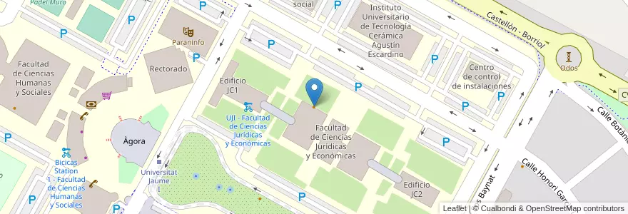 Mapa de ubicacion de Cafetería en スペイン, バレンシア州, Castelló / Castellón, La Plana Alta, Castelló De La Plana.
