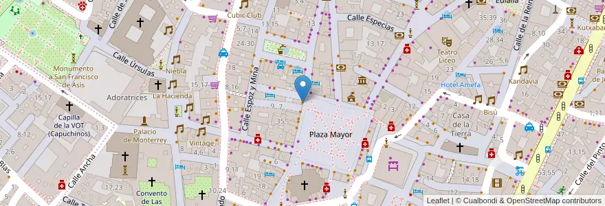 Mapa de ubicacion de Cafetería Abadía Plaza en España, Castilla Y León, Salamanca, Campo De Salamanca, Salamanca.