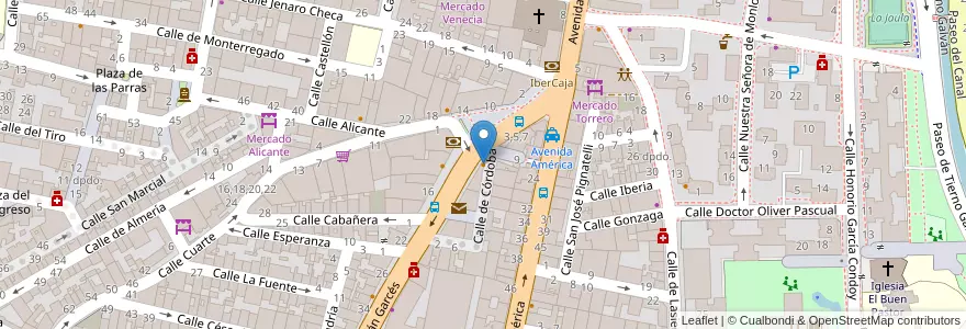 Mapa de ubicacion de Cafetería Ágora en スペイン, アラゴン州, サラゴサ, Zaragoza, サラゴサ.