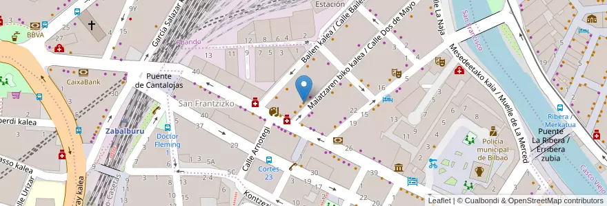 Mapa de ubicacion de Cafeteria Al Jazeera en Espagne, Pays Basque Autonome, Biscaye, Grand-Bilbao, Bilbao.