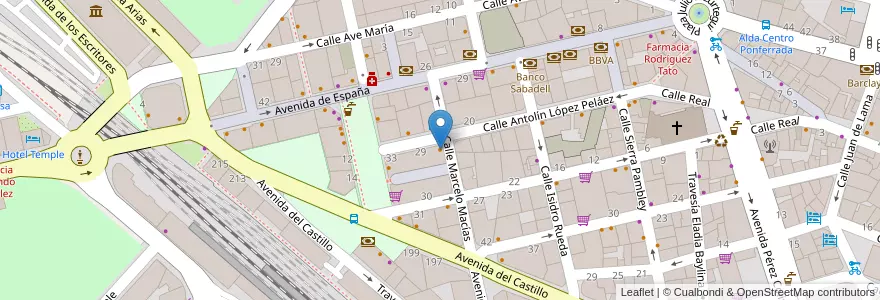Mapa de ubicacion de Cafetería Alcalá en España, Castilla Y León, León, El Bierzo, Ponferrada.