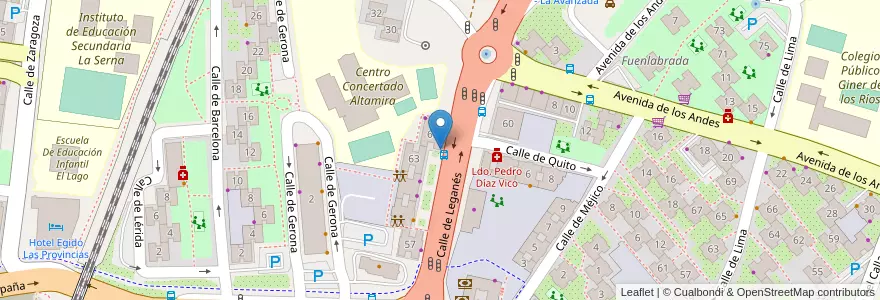Mapa de ubicacion de Cafetería Aloys en اسپانیا, بخش خودمختار مادرید, بخش خودمختار مادرید, Área Metropolitana De Madrid Y Corredor Del Henares, Fuenlabrada.