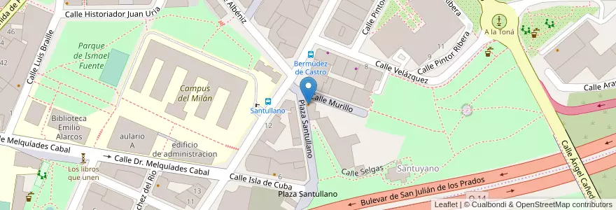 Mapa de ubicacion de Cafeteria Antares en Spanje, Asturië, Asturië, Oviedo.