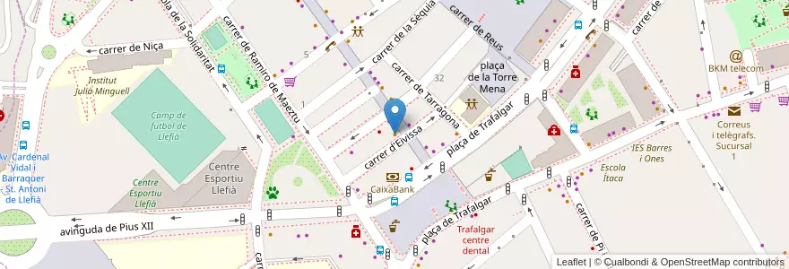 Mapa de ubicacion de Cafeteria Artesà en İspanya, Catalunya, Barcelona, Barcelonès, Badalona.