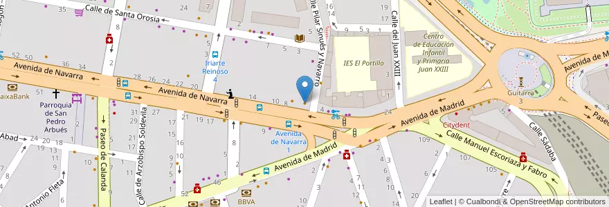 Mapa de ubicacion de Cafetería Avenida en Spain, Aragon, Zaragoza, Zaragoza, Zaragoza.