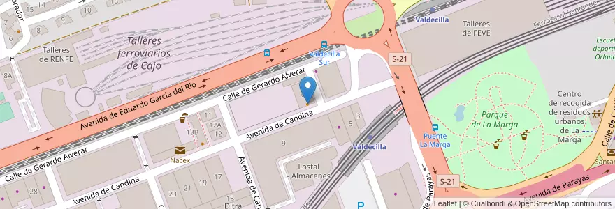 Mapa de ubicacion de Cafetería Avenida Candina en Spagna, Cantabria, Cantabria, Santander, Santander.