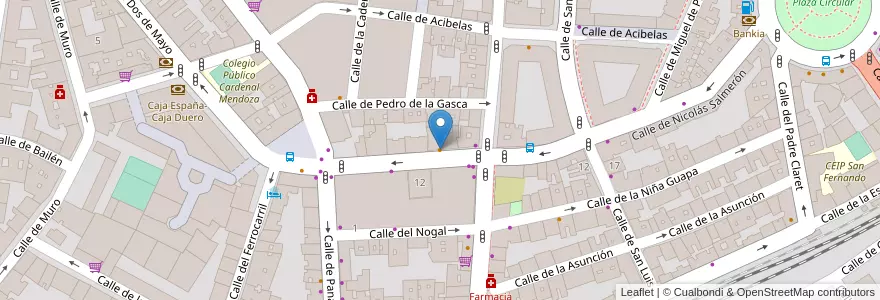Mapa de ubicacion de Cafetería Bahamas en スペイン, カスティーリャ・イ・レオン州, Valladolid, Valladolid.