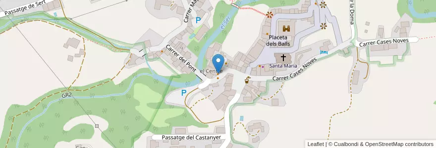 Mapa de ubicacion de Cafeteria bar el Centre en Sepanyol, Catalunya, Girona, Garrotxa, Santa Pau.