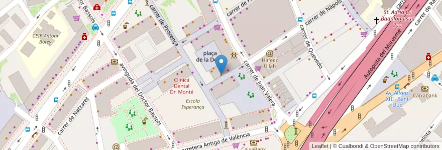 Mapa de ubicacion de Cafeteria bar La nina en Espanha, Catalunha, Barcelona, Barcelonès, Badalona.