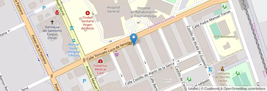 Mapa de ubicacion de Cafeteria Bar Scott en Spanien, Andalusien, Sevilla, Sevilla.