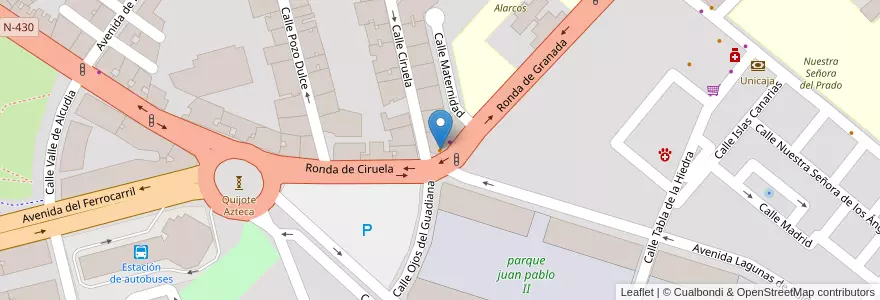 Mapa de ubicacion de Cafetería Bar en Espanha, Castela-Mancha, Ciudad Real, Campo De Calatrava, Ciudad Real.