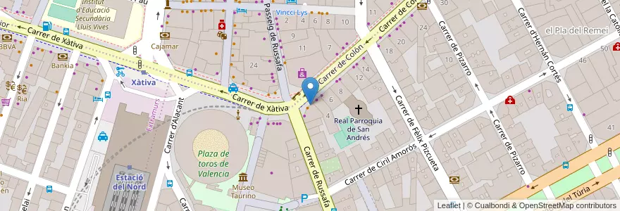 Mapa de ubicacion de Cafetería Bertal en إسبانيا, منطقة بلنسية, فالنسيا, Comarca De València, فالنسيا.