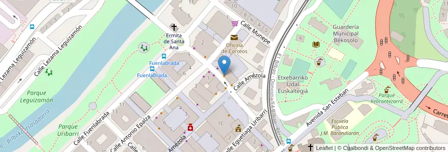 Mapa de ubicacion de Cafetería Bigarren en 西班牙, 巴斯克, 比斯开, Bilboaldea.