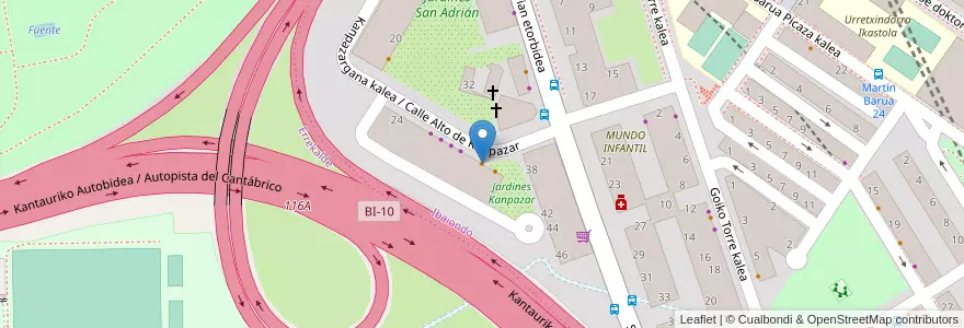 Mapa de ubicacion de Cafeteria Bizkaia en 西班牙, 巴斯克, 比斯开, Bilboaldea, 毕尔巴鄂.