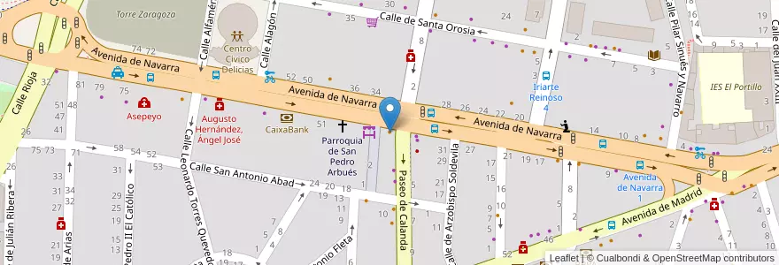 Mapa de ubicacion de Cafetería Blue en Испания, Арагон, Сарагоса, Zaragoza, Сарагоса.