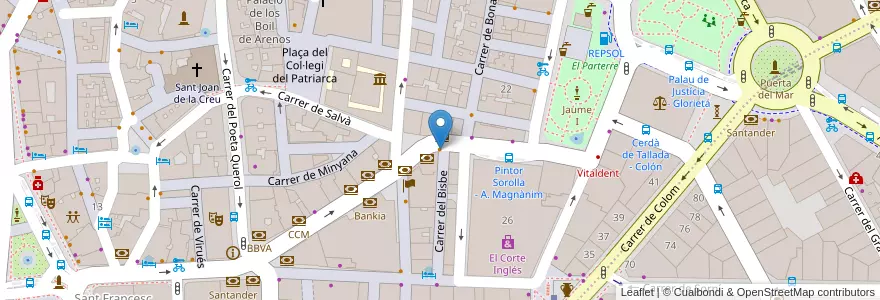 Mapa de ubicacion de Cafetería Bombay en Espanha, Comunidade Valenciana, València / Valencia, Comarca De València, València.