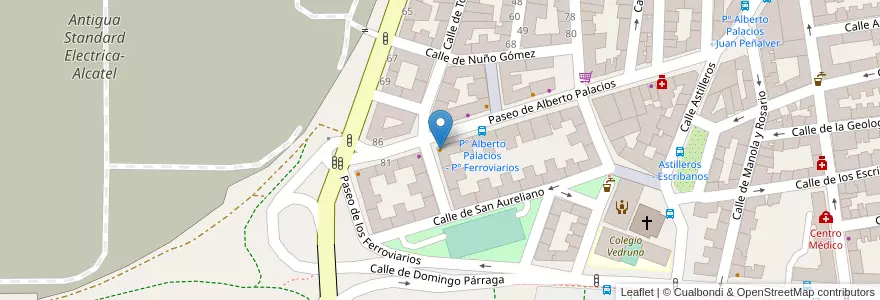 Mapa de ubicacion de Cafetería Bongo en Spagna, Comunidad De Madrid, Comunidad De Madrid, Área Metropolitana De Madrid Y Corredor Del Henares, Madrid.