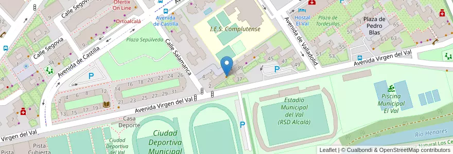 Mapa de ubicacion de Cafetería Castilla en Spagna, Comunidad De Madrid, Comunidad De Madrid, Área Metropolitana De Madrid Y Corredor Del Henares, Alcalá De Henares.