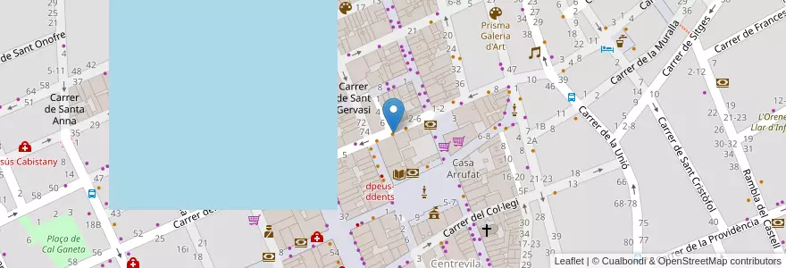 Mapa de ubicacion de Cafeteria Centre Vila en Spanje, Catalonië, Barcelona, Garraf, Vilanova I La Geltrú.