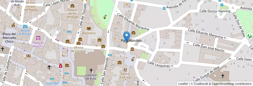 Mapa de ubicacion de Cafetería Chocolate en Espanha, Castela E Leão, Ávila, Valle Amblés Y Sierra De Ávila, Ávila.