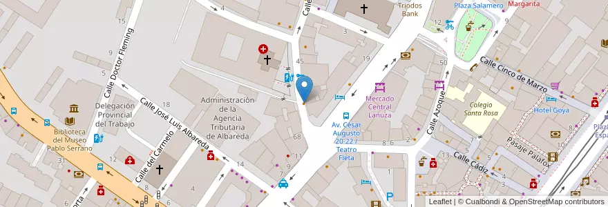 Mapa de ubicacion de Cafetería Churrería Dayas en スペイン, アラゴン州, サラゴサ, Zaragoza, サラゴサ.