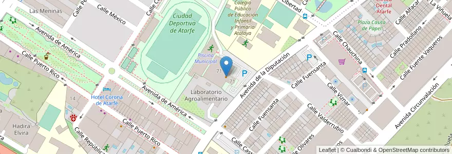 Mapa de ubicacion de Cafetería Ciudad Deportiva en Spanje, Andalusië, Granada, Comarca De La Vega De Granada, Atarfe.