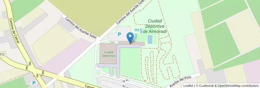 Mapa de ubicacion de Cafetería Ciudad Deportiva en Espagne, Communauté Valencienne, Alicante, El Baix Segura / La Vega Baja Del Segura, Almoradí.