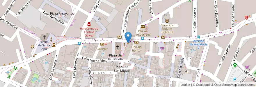 Mapa de ubicacion de Cafetería Clebe's en Spanien, Andalusien, Granada, Comarca De La Vega De Granada, Atarfe.