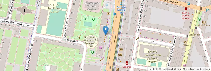 Mapa de ubicacion de Cafetería David en Испания, Страна Басков, Алава, Gasteizko Kuadrilla/Cuadrilla De Vitoria, Vitoria-Gasteiz.