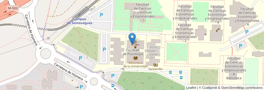 Mapa de ubicacion de Cafetería de la Universidad en Испания, Мадрид, Мадрид, Área Metropolitana De Madrid Y Corredor Del Henares, Pozuelo De Alarcón.